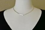 將圖片載入圖庫檢視器 sterling silver 4mm omega cubetto v shaped choker necklace chain with lobster clasp