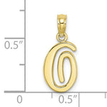 Ladda upp bild till gallerivisning, 10K Yellow Gold Script Initial Letter O Cursive Alphabet Pendant Charm