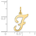 Load image into Gallery viewer, 14K Yellow Gold Initial Letter F Cursive Script Alphabet Pendant Charm