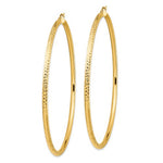 Load image into Gallery viewer, 14K Yellow Gold Extra Large Diamond Cut Classic Round Hoop Earrings 79mm x 3mm