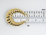 將圖片載入圖庫檢視器 14k yellow gold shrimp scalloped twisted hoop earrings