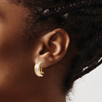 Ladda upp bild till gallerivisning, 14k Yellow White Rose Gold Tri Color Non Pierced Clip On Huggie Earrings