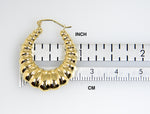 將圖片載入圖庫檢視器 14k yellow gold shrimp scalloped twisted hoop earrings