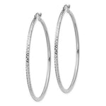 Afbeelding in Gallery-weergave laden, 14K White Gold Diamond Cut Round Hoop Textured Earrings 50mm x 2mm