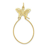 Afbeelding in Gallery-weergave laden, 10K Yellow Gold Filigree Butterfly Charm Holder Pendant