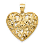 Load image into Gallery viewer, 14k Yellow Gold Puffy Heart Cage 3D Hollow Pendant Charm