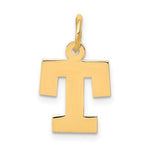 Załaduj obraz do przeglądarki galerii, 14K Yellow Gold Uppercase Initial Letter T Block Alphabet Pendant Charm