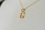 將圖片載入圖庫檢視器 14K Rose Gold Uppercase Initial Letter G Block Alphabet Pendant Charm