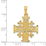 Afbeelding in Gallery-weergave laden, 14k Yellow Gold Jerusalem Cross Pendant Charm