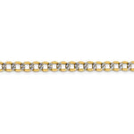 Lataa kuva Galleria-katseluun, 14K Yellow Gold with Rhodium 5.2mm Pavé Curb Bracelet Anklet Choker Necklace Pendant Chain with Lobster Clasp