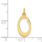 Load image into Gallery viewer, 14K Yellow Gold Initial Letter O Cursive Script Alphabet Pendant Charm