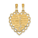 Load image into Gallery viewer, 14k Yellow Gold Heart Mizpah Reversible 2 Piece Pendant Charm