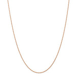 Lataa kuva Galleria-katseluun, 14k Rose Gold 1.15mm Cable Rope Necklace Pendant Chain