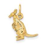 Load image into Gallery viewer, 14k Yellow Gold Kangaroo with Baby Joey 3D Pendant Charm
