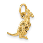 Load image into Gallery viewer, 14k Yellow Gold Kangaroo with Baby Joey 3D Pendant Charm