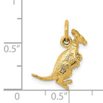Load image into Gallery viewer, 14k Yellow Gold Kangaroo with Baby Joey 3D Pendant Charm