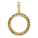 Load image into Gallery viewer, 14K Yellow Gold for 17.8mm Coins or US $2.50 Liberty or US $2.50 Indian or Barber Dime or Mercury Dime Coin Holder Prong Bezel Pendant