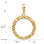 Load image into Gallery viewer, 14K Yellow Gold for 17.8mm Coins or US $2.50 Liberty or US $2.50 Indian or Barber Dime or Mercury Dime Coin Holder Prong Bezel Pendant