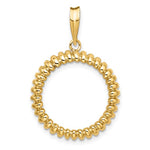 Load image into Gallery viewer, 14K Yellow Gold for 17.8mm Coins or US $2.50 Liberty or US $2.50 Indian or Barber Dime or Mercury Dime Coin Holder Prong Bezel Pendant