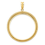 Lade das Bild in den Galerie-Viewer, 14K Yellow Gold Holds 38.1mm Coins US Morgan US Peace Statue of Liberty Silver Dollar Twisted Fancy Prong Bezel Coin Holder Pendant