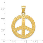 Charger l'image dans la galerie, 14k Yellow Gold Peace Sign Symbol Pendant Charm