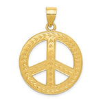 Charger l'image dans la galerie, 14k Yellow Gold Peace Sign Symbol Pendant Charm