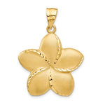 Kép betöltése a galériamegjelenítőbe: 14k Yellow Gold Plumeria Flower Large Pendant Charm