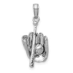 Carica l'immagine nel visualizzatore di Gallery, 14k White Gold Baseball Bat Glove 3D Pendant Charm