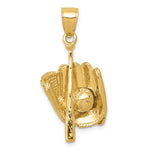 Lade das Bild in den Galerie-Viewer, 14k Yellow Gold Baseball Bat Glove 3D Pendant Charm