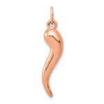 Load image into Gallery viewer, 14k Rose Gold Good Luck Lucky Italian Horn 3D Pendant Charm