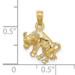 Afbeelding in Gallery-weergave laden, 14k Yellow Gold Taurus Zodiac Horoscope 3D Pendant Charm