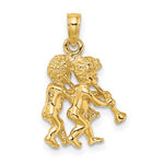 Załaduj obraz do przeglądarki galerii, 14k Yellow Gold Gemini Zodiac Horoscope 3D Pendant Charm