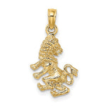 Ladda upp bild till gallerivisning, 14k Yellow Gold Leo Zodiac Horoscope 3D Pendant Charm