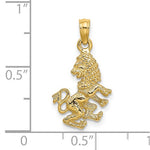 Ladda upp bild till gallerivisning, 14k Yellow Gold Leo Zodiac Horoscope 3D Pendant Charm