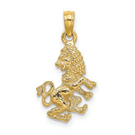 Ladda upp bild till gallerivisning, 14k Yellow Gold Leo Zodiac Horoscope 3D Pendant Charm