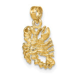 Załaduj obraz do przeglądarki galerii, 14k Yellow Gold Scorpio Zodiac Horoscope 3D Pendant Charm