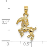 Załaduj obraz do przeglądarki galerii, 14k Yellow Gold Capricorn Zodiac Horoscope 3D Pendant Charm