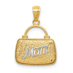 画像をギャラリービューアに読み込む, 14K Yellow Gold and Rhodium Purse Handbag Mom 3D Pendant Charm