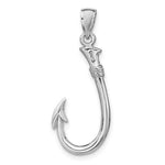 Load image into Gallery viewer, 14k White Gold Fish Hook 3D Pendant Charm