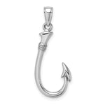 Load image into Gallery viewer, 14k White Gold Fish Hook 3D Pendant Charm