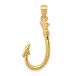 Load image into Gallery viewer, 14k Yellow Gold Fish Hook 3D Pendant Charm