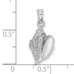 Load image into Gallery viewer, 14K White Gold Conch Shell Seashell Ocean Sea Beach Life Pendant Charm