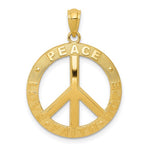 Załaduj obraz do przeglądarki galerii, 14k Yellow Gold Peace Sign Symbol Faith Hope Love Pendant Charm