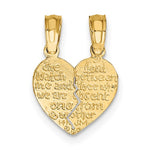 Lade das Bild in den Galerie-Viewer, 14k Yellow Gold Heart Mizpah Reversible 2 Piece Pendant Charm