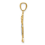 Carregar imagem no visualizador da galeria, 14k Yellow Gold and Rhodium Menorah Pendant Charm