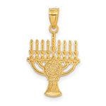 Carregar imagem no visualizador da galeria, 14k Yellow Gold and Rhodium Menorah Pendant Charm