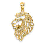 將圖片載入圖庫檢視器 14k Yellow Gold Lion Head Cut Out Pendant Charm