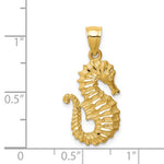 Load image into Gallery viewer, 14k Yellow Gold Seahorse Diamond Cut Pendant Charm