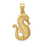 Load image into Gallery viewer, 14k Yellow Gold Seahorse Diamond Cut Pendant Charm