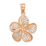 Załaduj obraz do przeglądarki galerii, 14k Rose Gold Plumeria Flower Pendant Charm